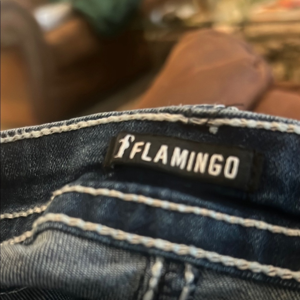 Flamingo Denim Distressed Women's Shorts Size Medium New With Tag - Picture 16 of 16